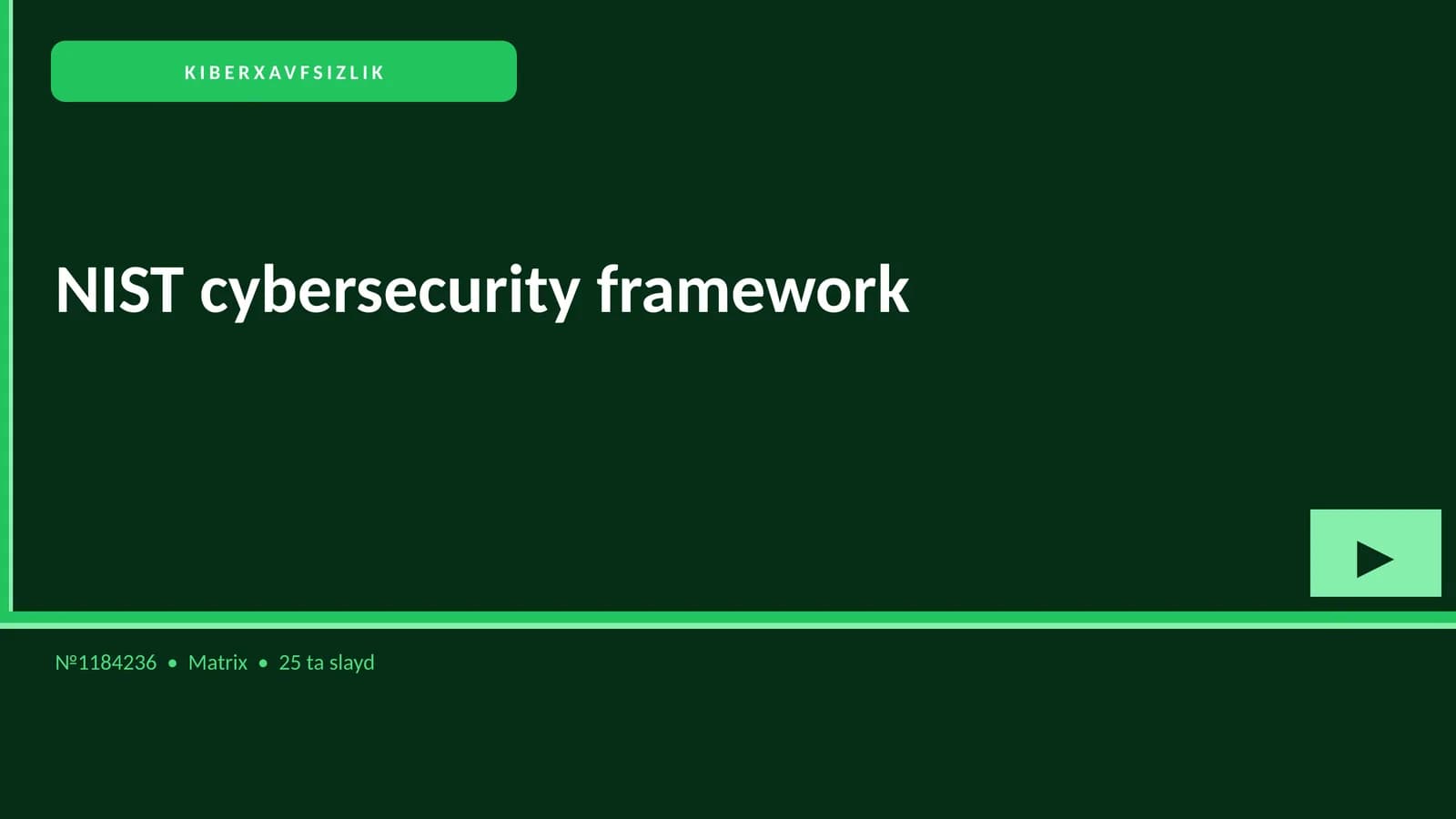 NIST cybersecurity framework
