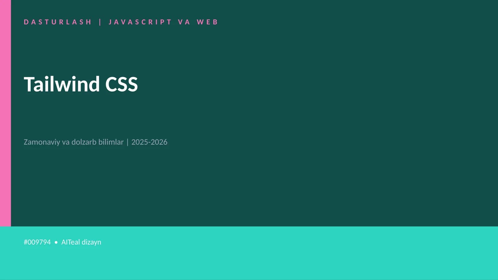 DASTURLASH | JAVASCRIPT VA WEB