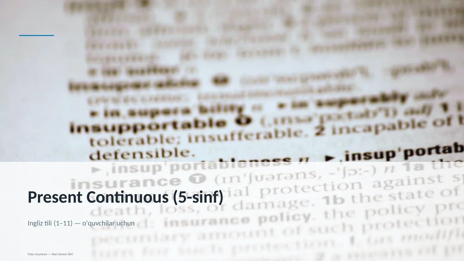 Present Continuous (5-sinf)