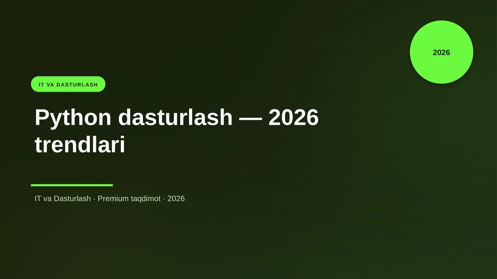 Python dasturlash — 2026 trendlari
