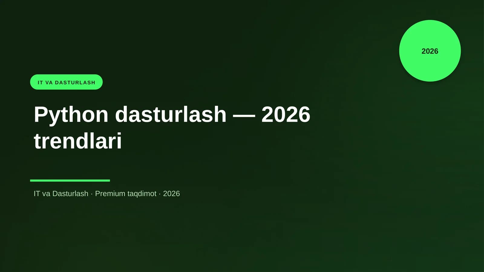 Python dasturlash — 2026 trendlari