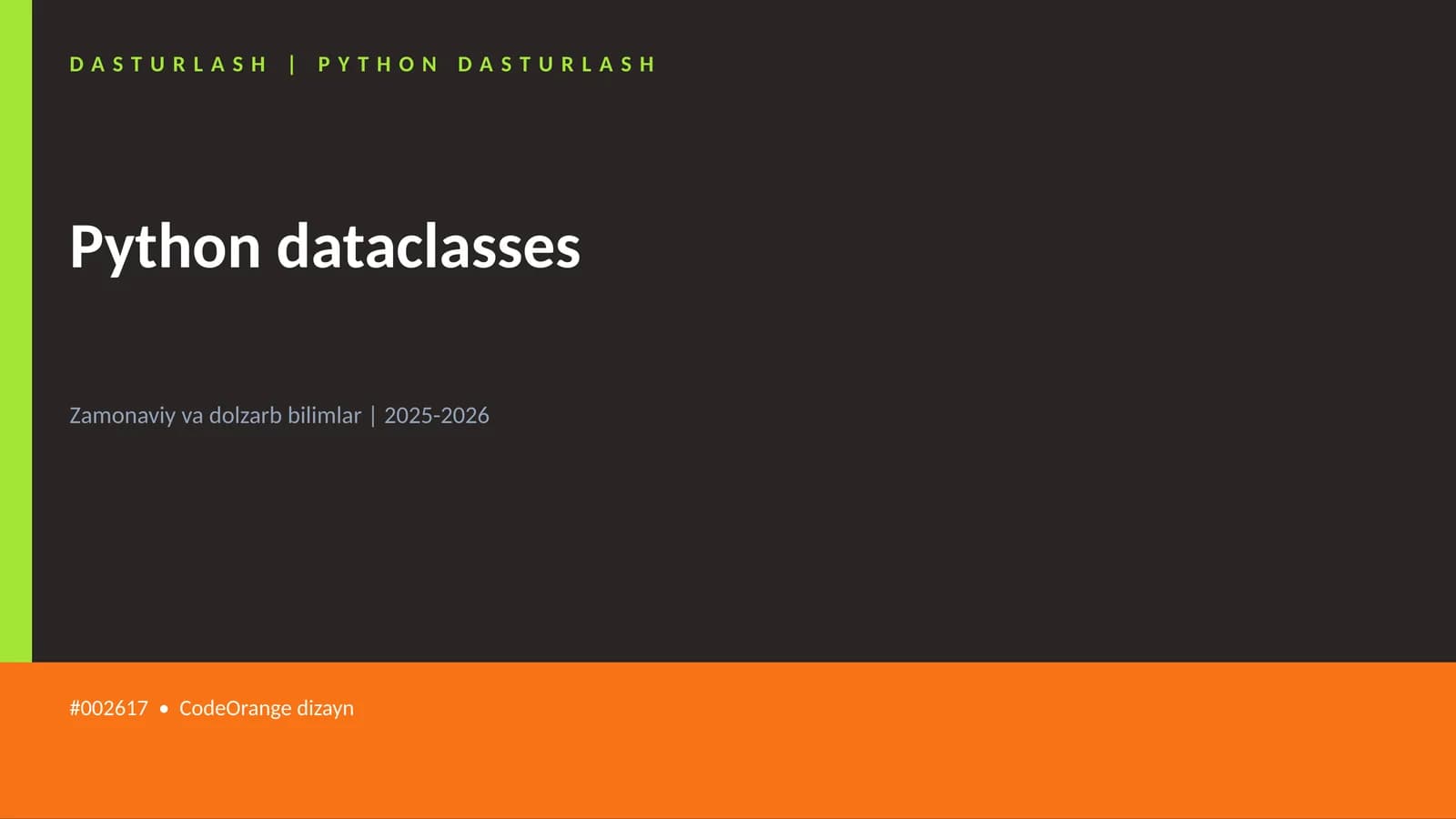 Python dataclasses