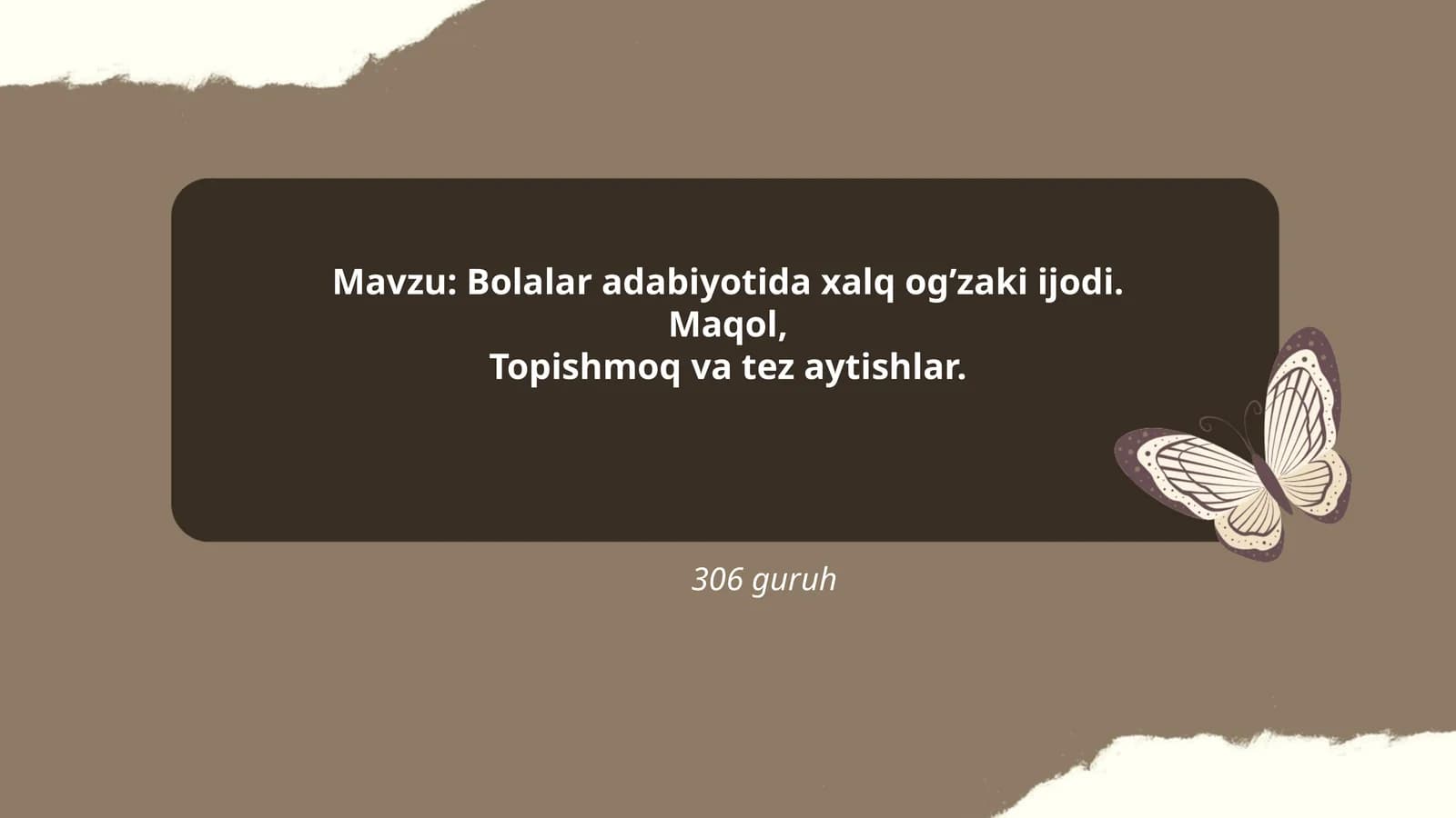 Bolalar adabiyotida xalq og'zaki ijodi