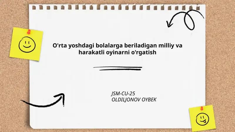 O'rta yoshdagi bolalarga beriladigan milliy va harakatli oyinarni o'rgatish