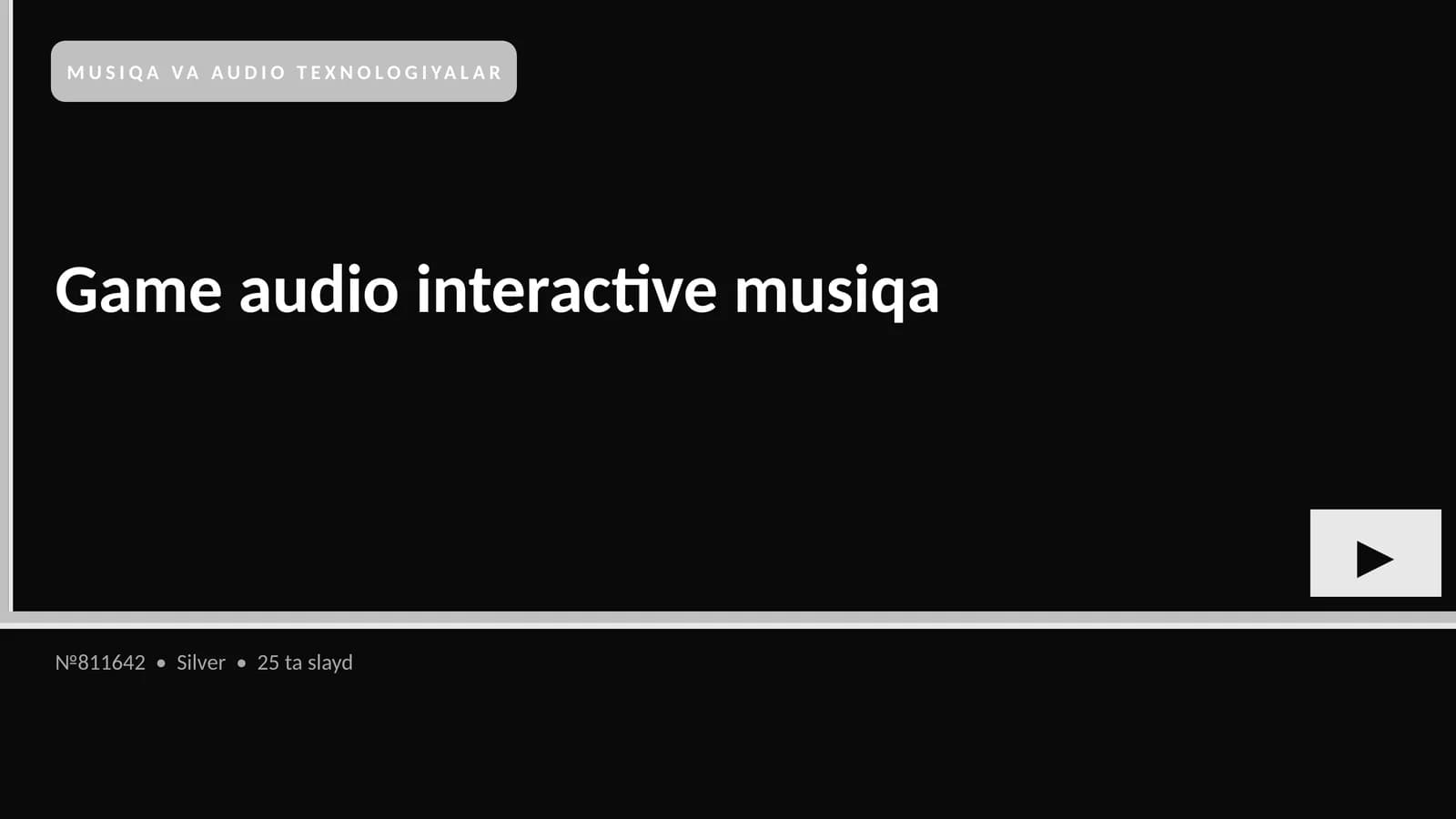 Game audio interactive musiqa