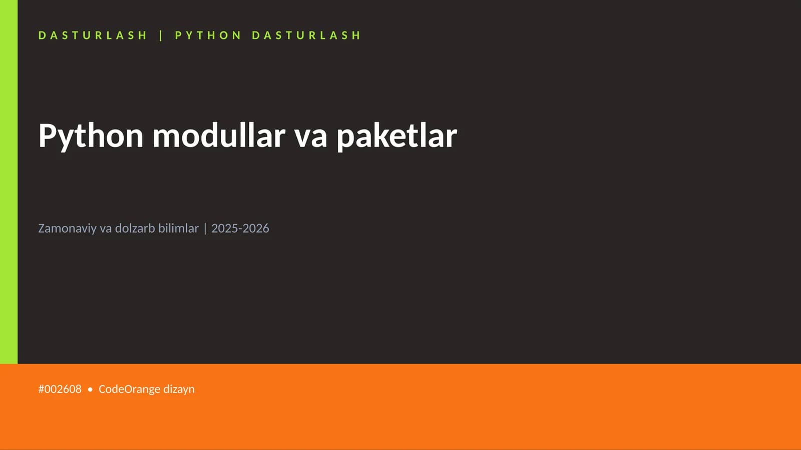 Python modullar va paketlar