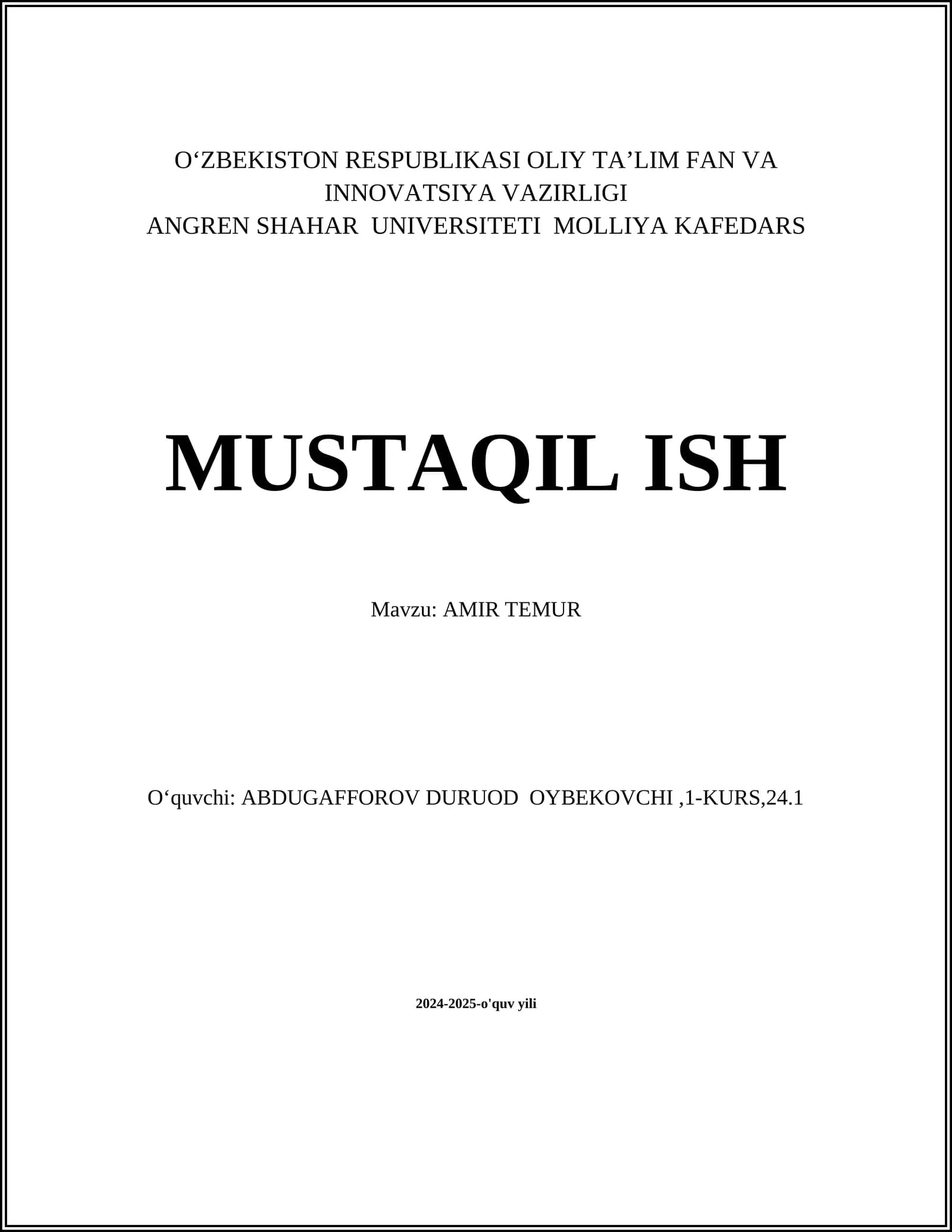 AMIR TEMUR