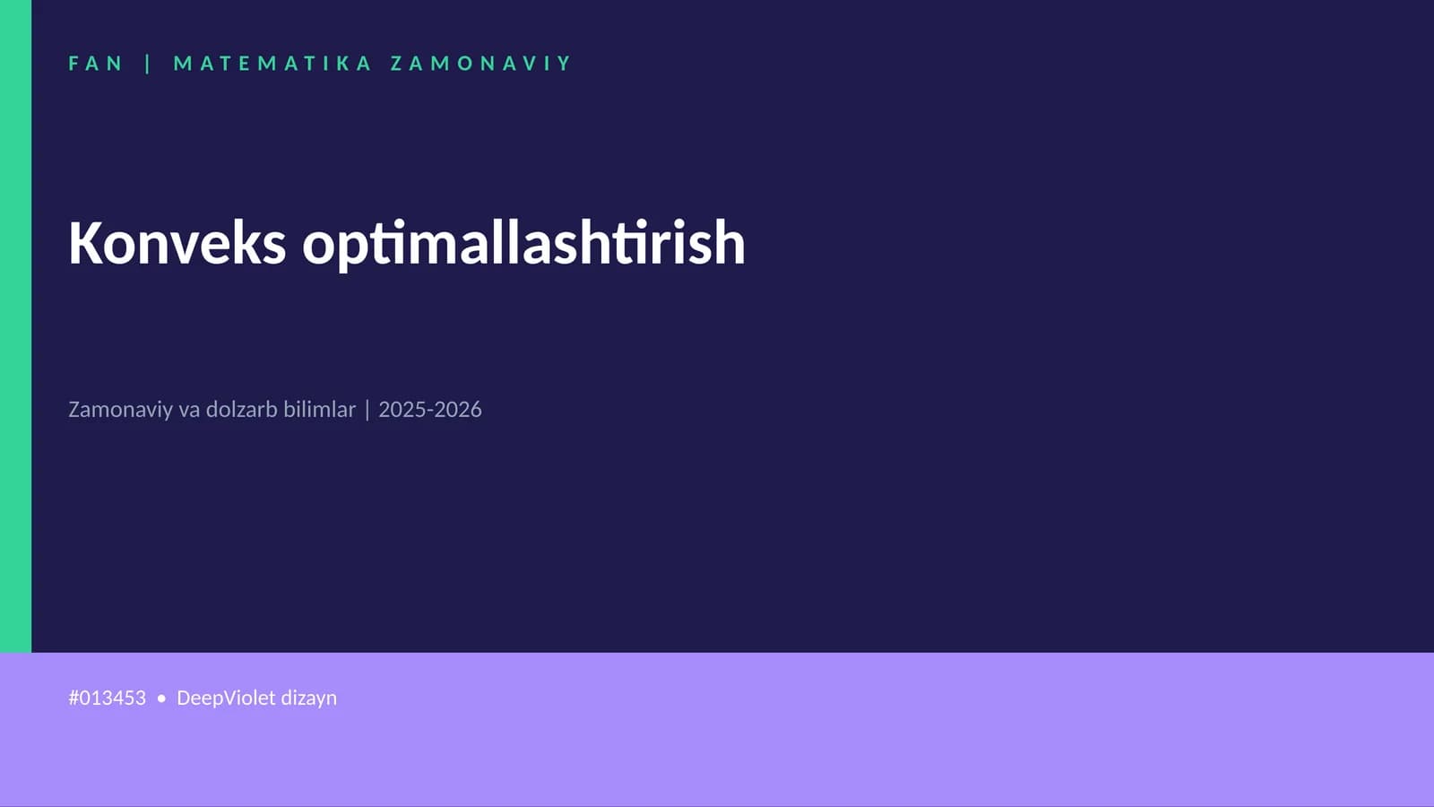 Konveks optimallashtirish
