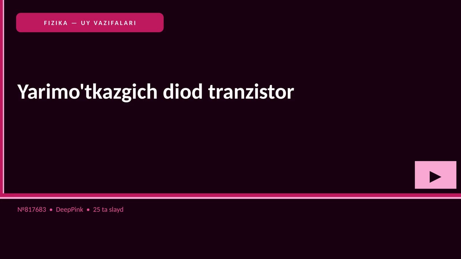 Yarimo'tkazgich diod tranzistor