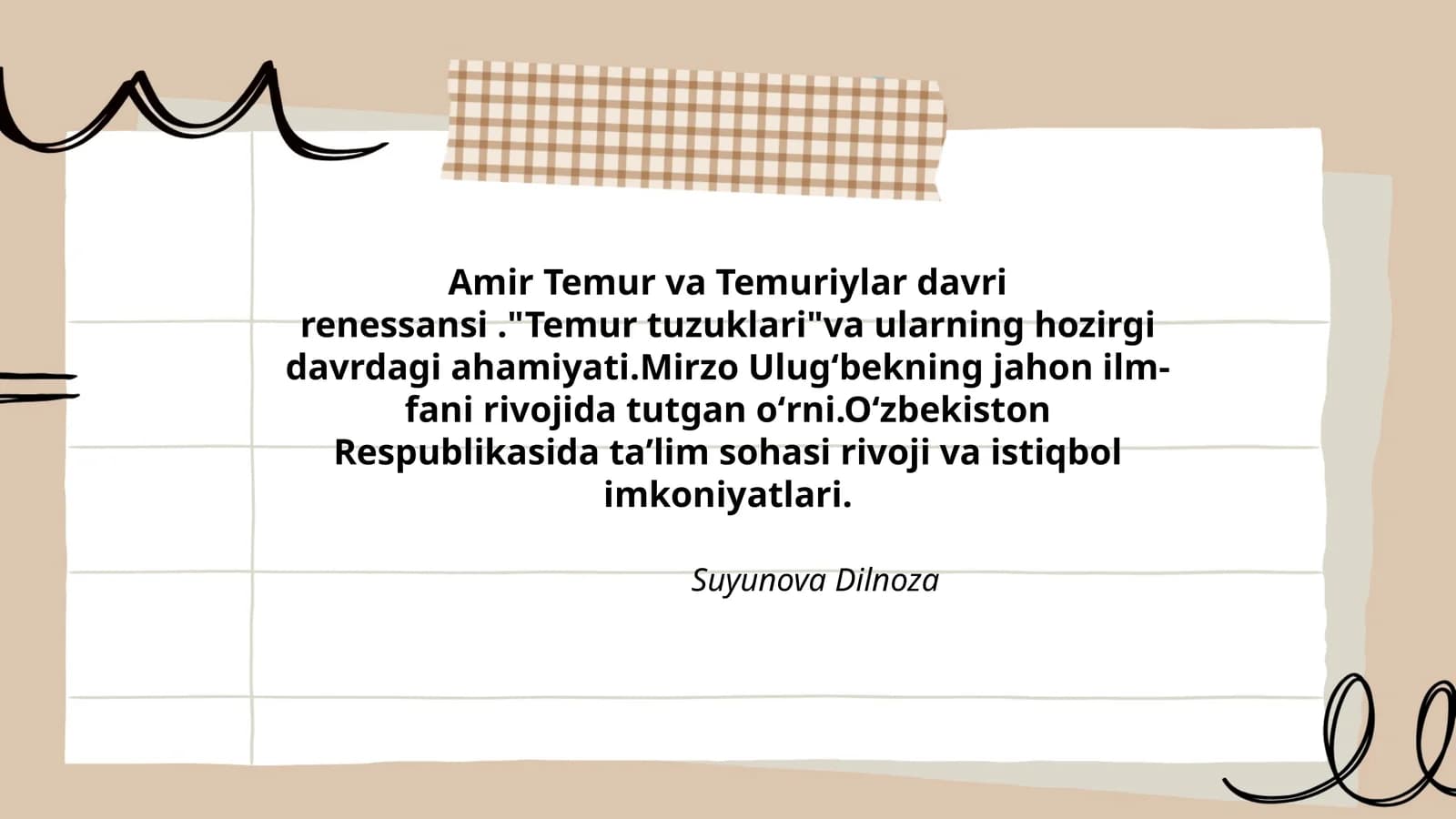 Amir Temur va Temuriylar davri renessansi