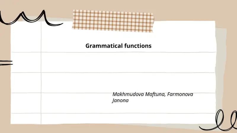 Grammatical functions