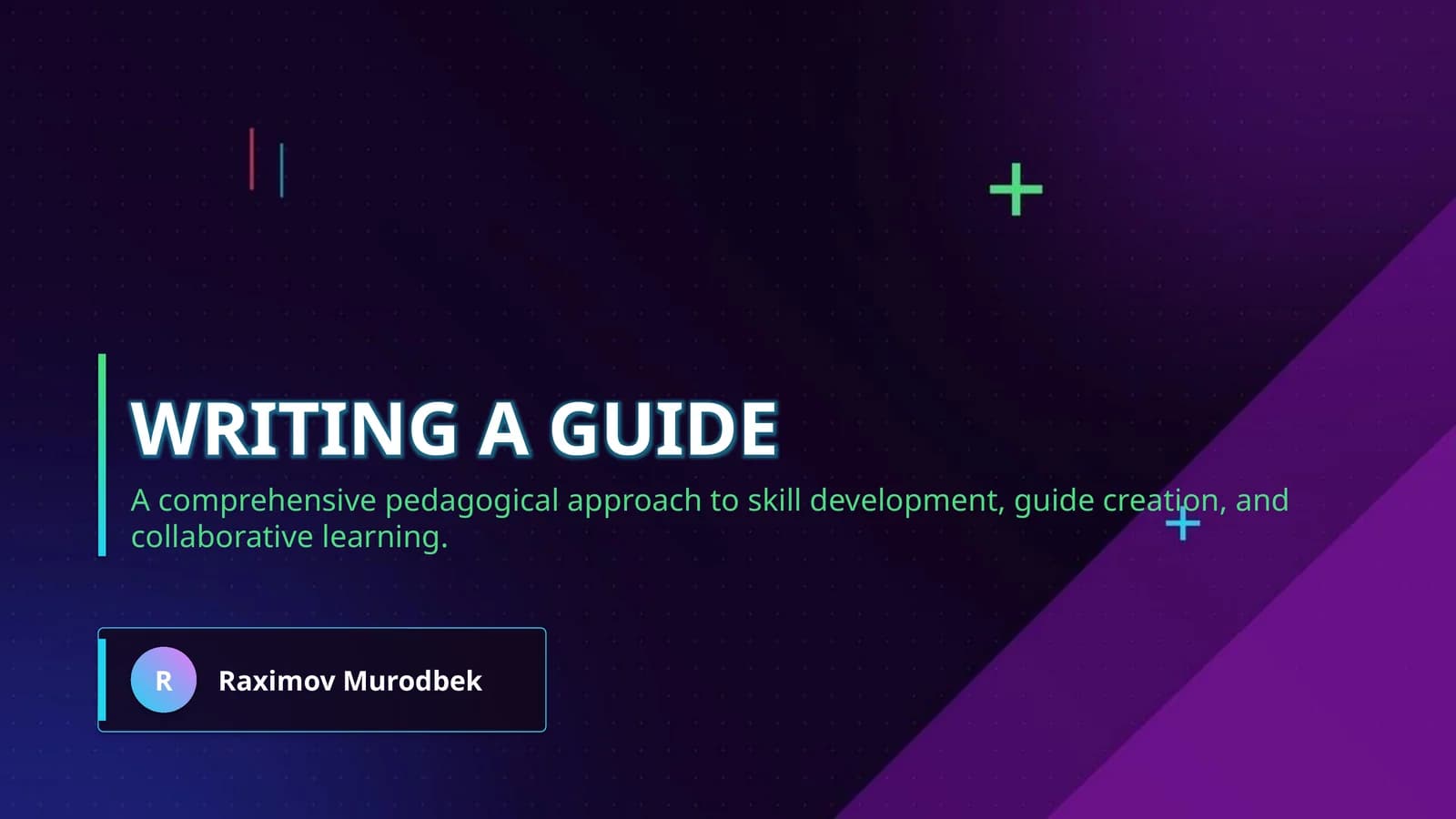Writing a guide