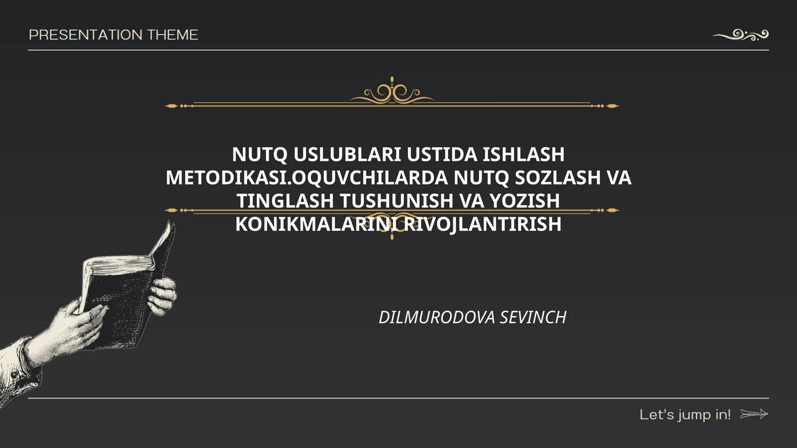 NUTQ USLUBLARI USTIDA ISHLASH METODIKASI.OQUVCHILARDA NUTQ SOZLASH VA TINGLASH TUSHUNISH VA YOZISH KONIKMALARINI RIVOJLANTIRISH