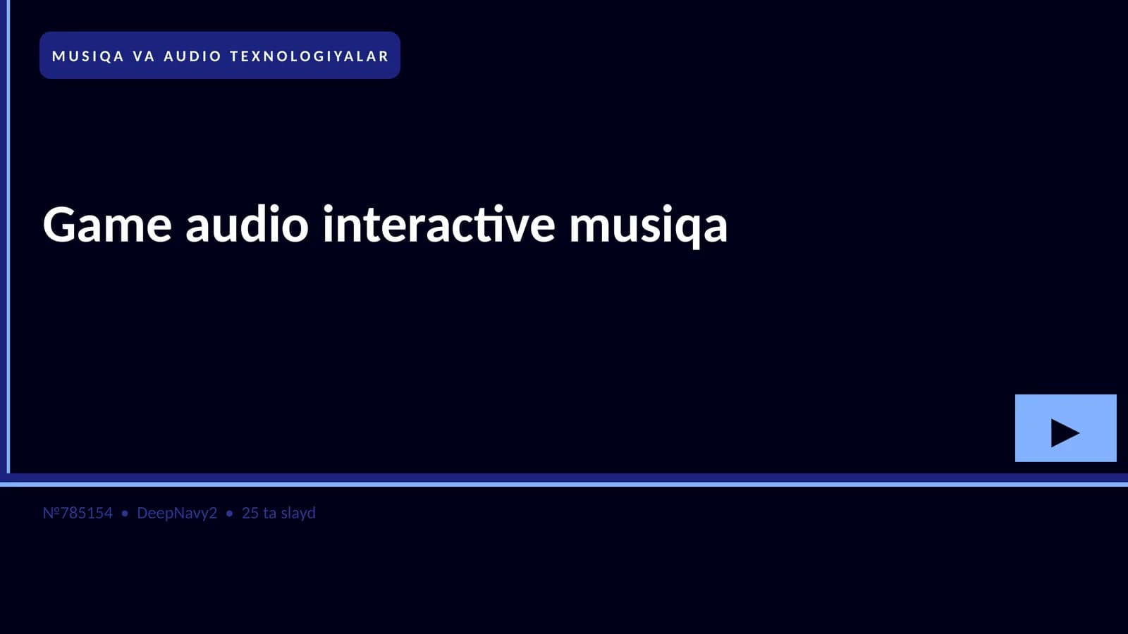 Game audio interactive musiqa