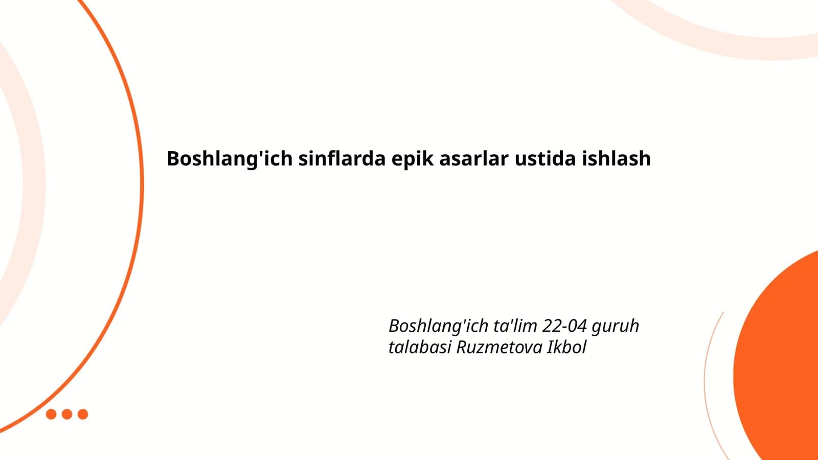Epik asarlar tahlili