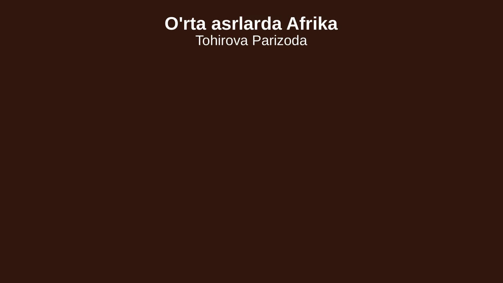 O'rta asrlarda Afrika