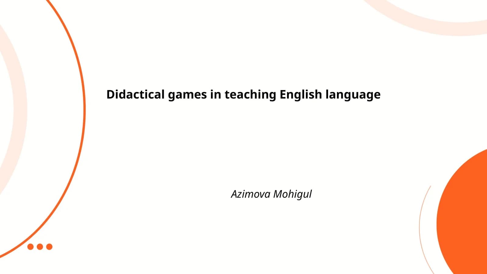 Didactical games in teaching English language