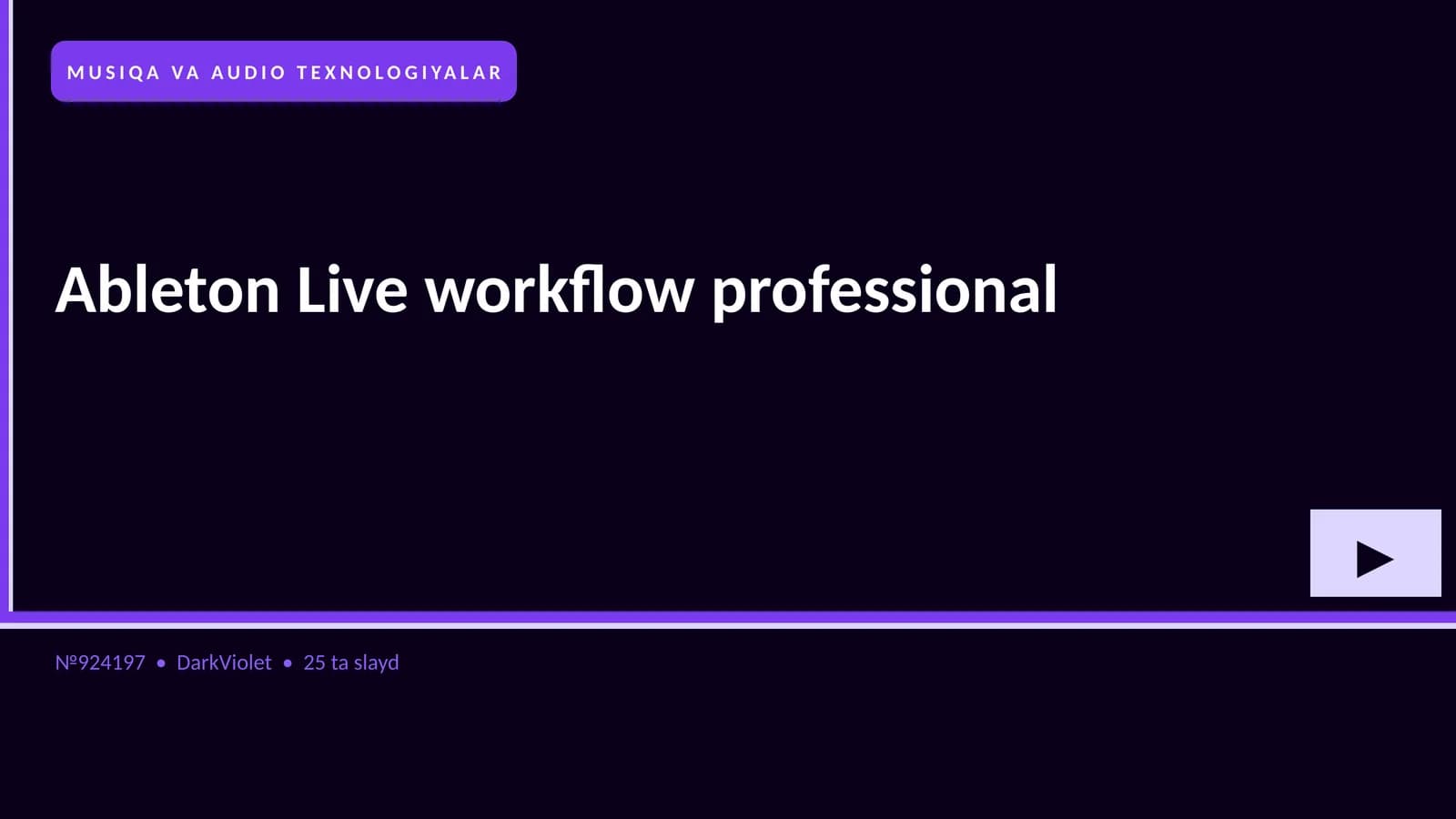Ableton Live workflow professional