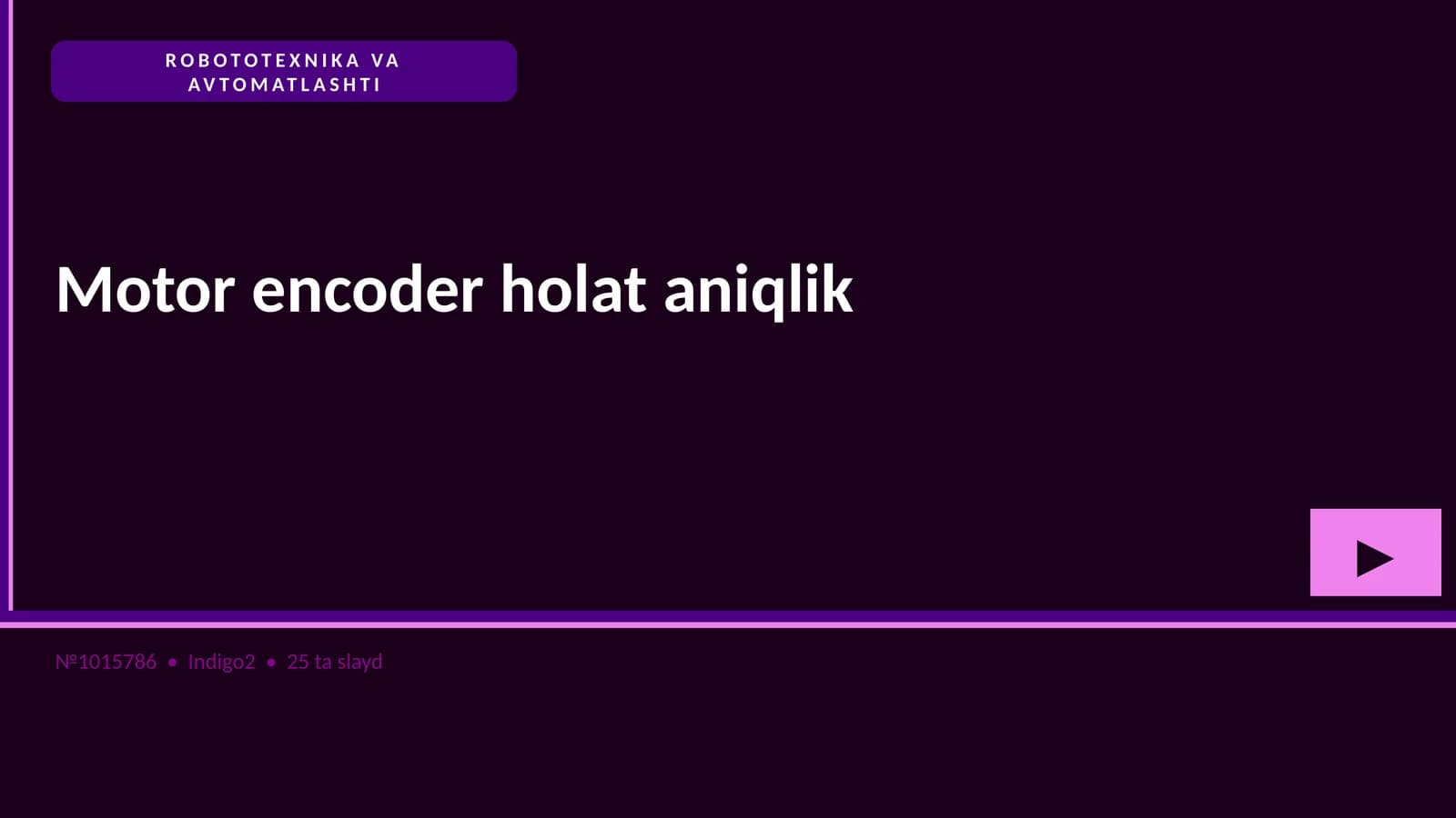 Motor encoder holat aniqlik