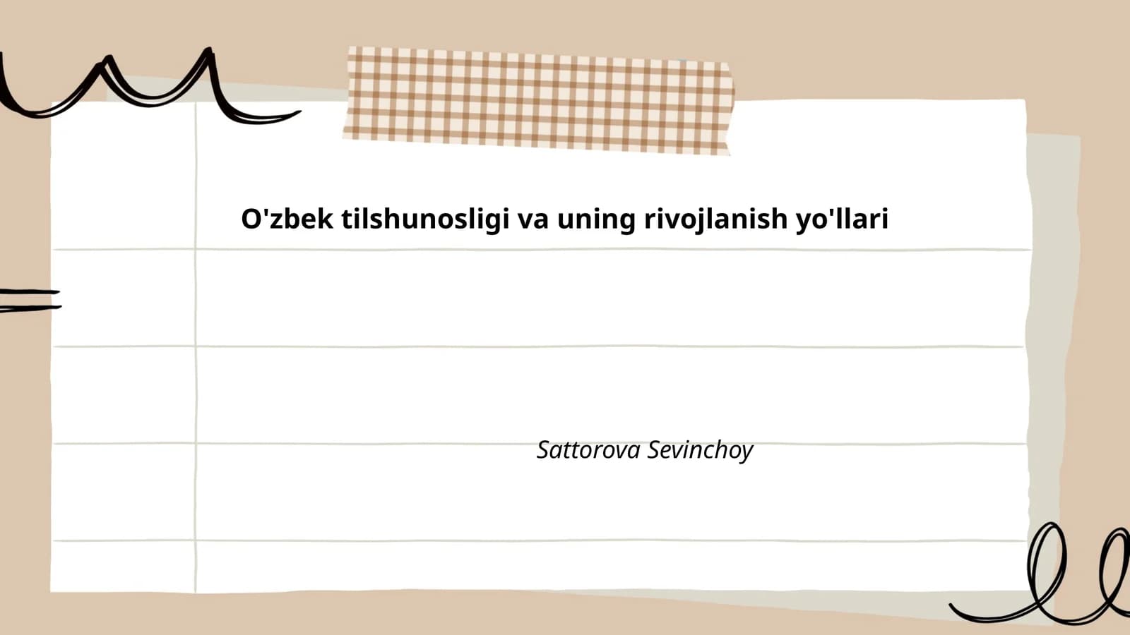 O'zbek tilshunosligi va uning rivojlanish yo'llari