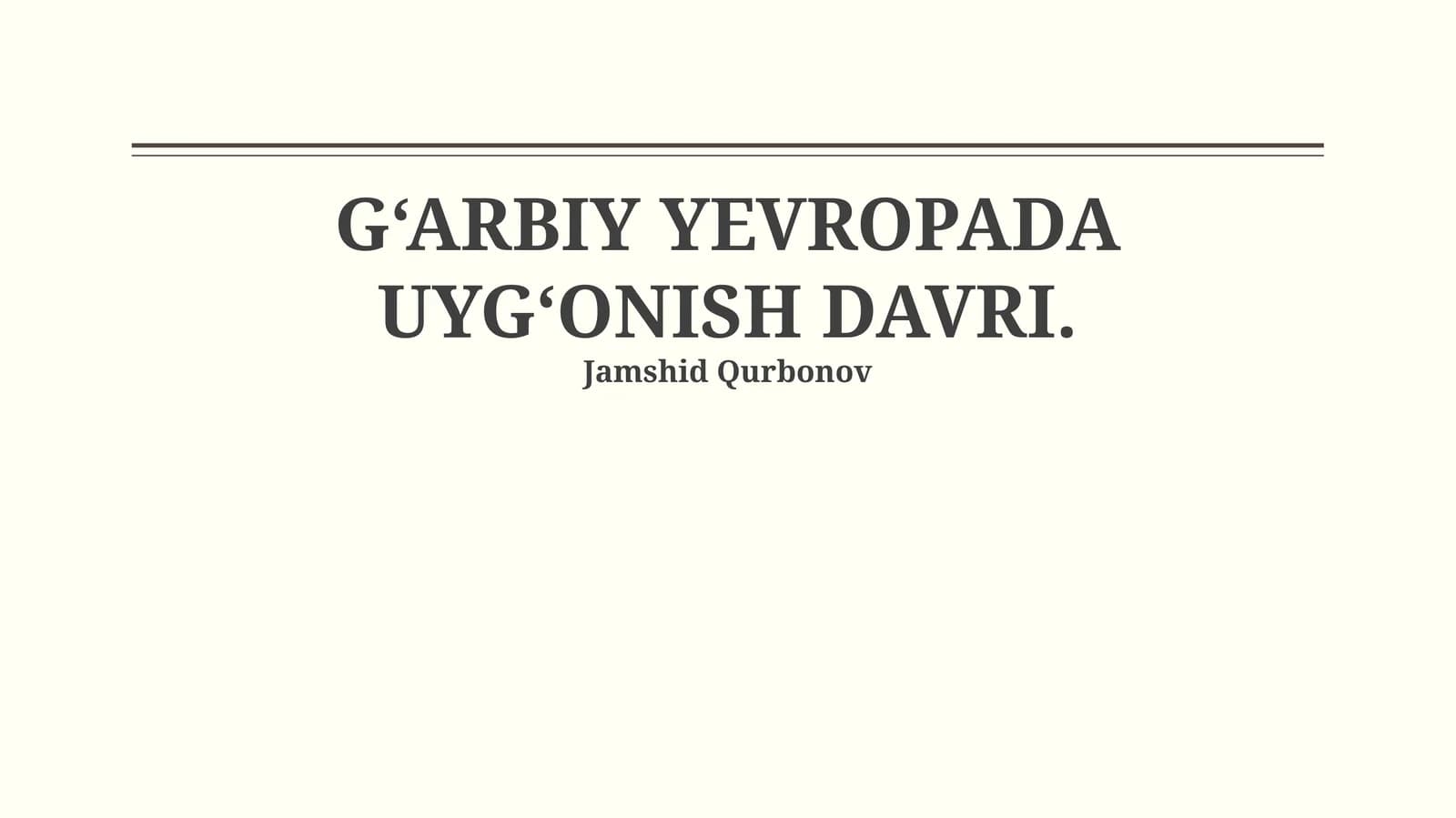 Uyg‘onish davri