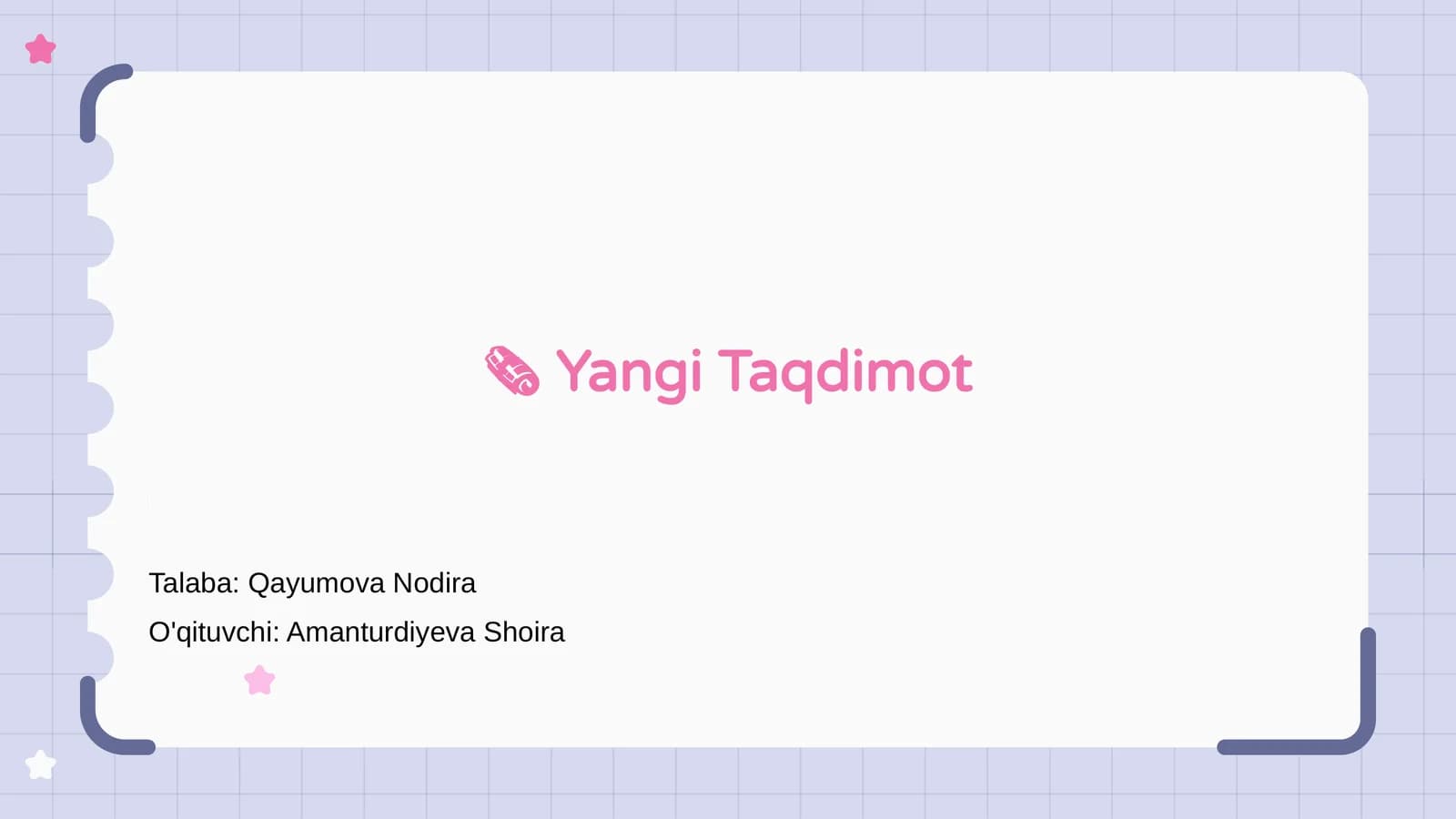 🗞 Yangi Taqdimot