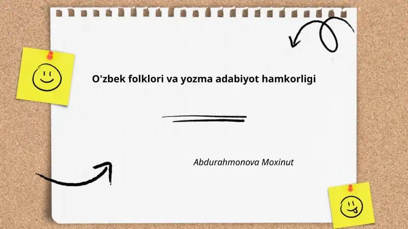 O'zbek folklori va yozma adabiyot hamkorligi