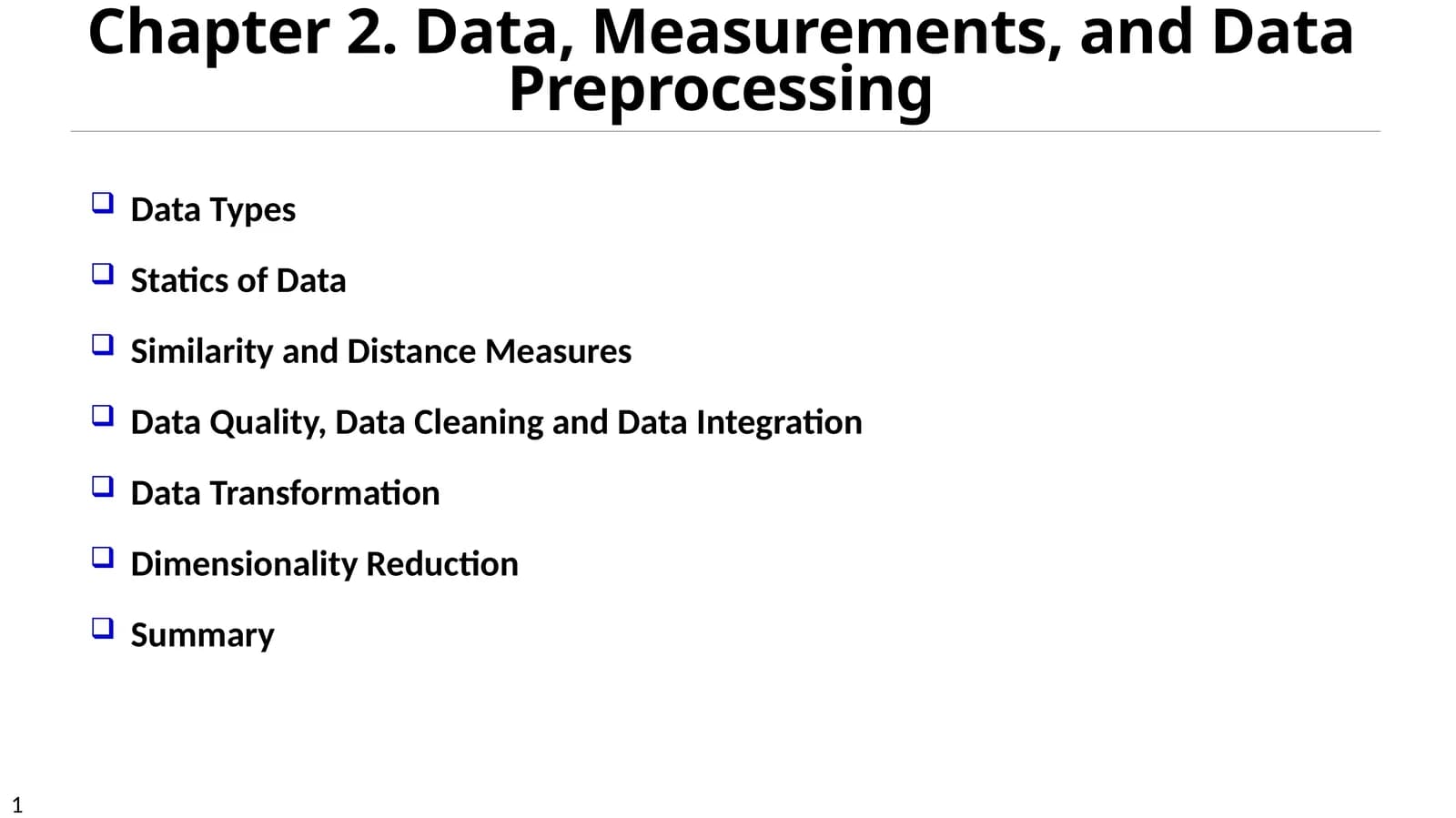 Data, Measurements, and Data Preprocessing