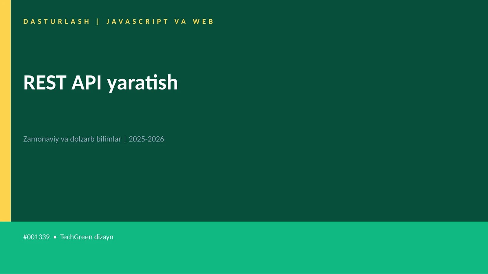 REST API yaratish