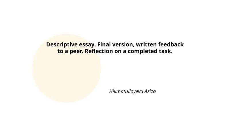 Descriptive essay