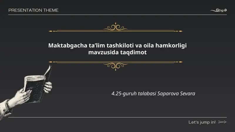 Maktabgacha ta'lim tashkiloti va oila hamkorligi