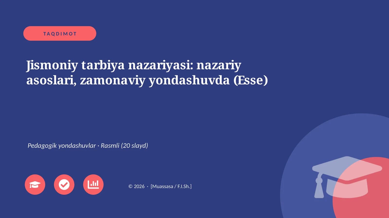 Jismoniy tarbiya nazariyasi: nazariy asoslari, zamonaviy yondashuvda (Esse)