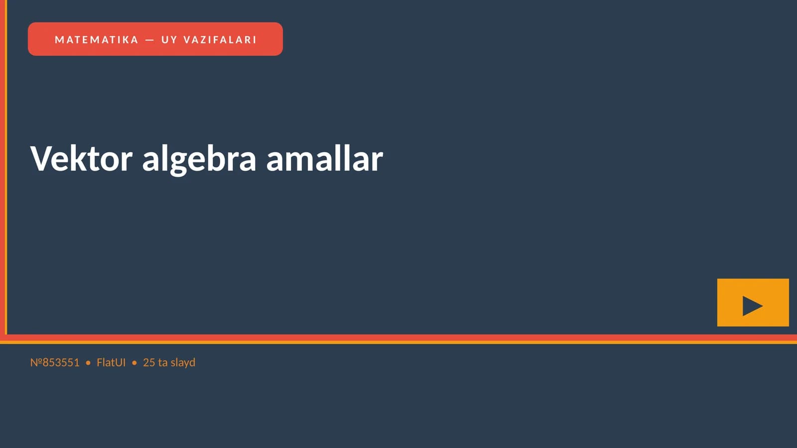 Vektor algebra amallar