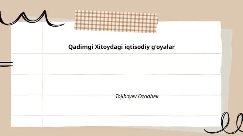 Qadimgi Xitoydagi iqtisodiy g'oyalar