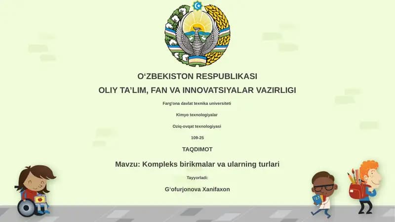 Kompleks birikmalar va ularning turlari