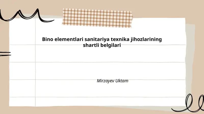 Bino elementlari sanitariya texnika jihozlarining shartli belgilari