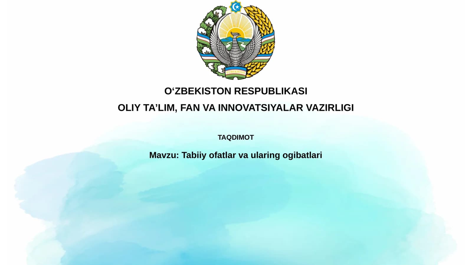 Tabiiy ofatlar va ularning oqibatlari