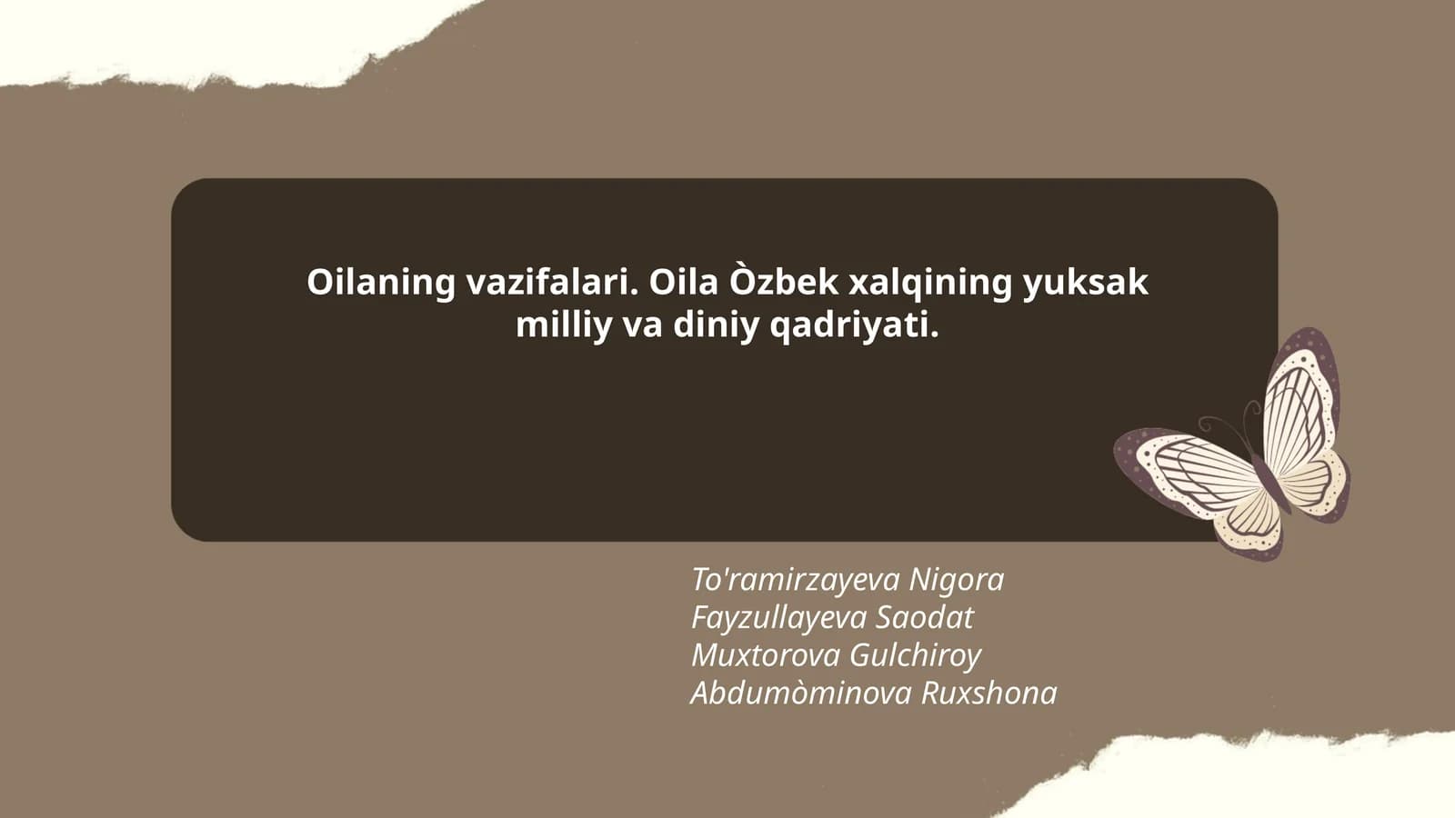 Oilaning vazifalari