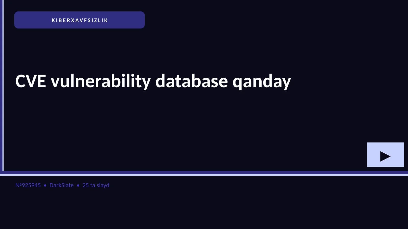 CVE yaxlitlar bazasi qanday