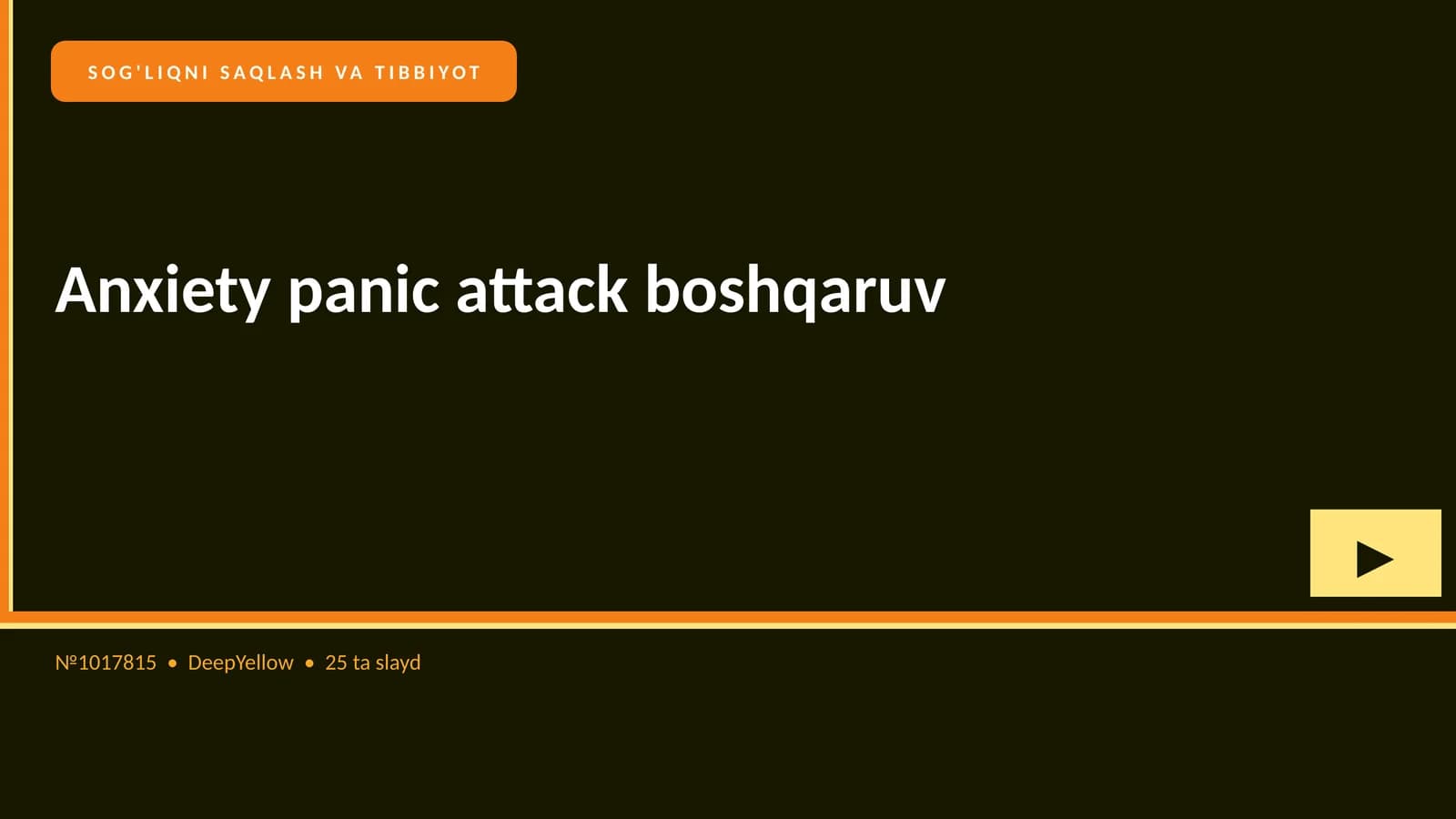 Anxiety panic attack boshqaruv