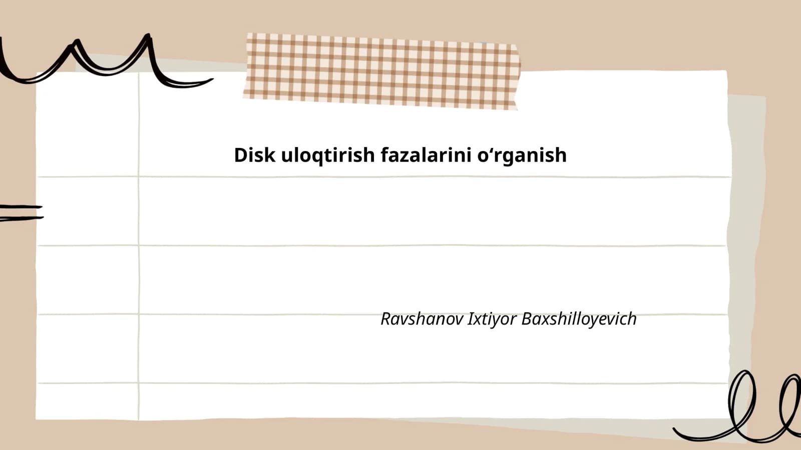 Disk uloqtirish fazalarini oʻrganish