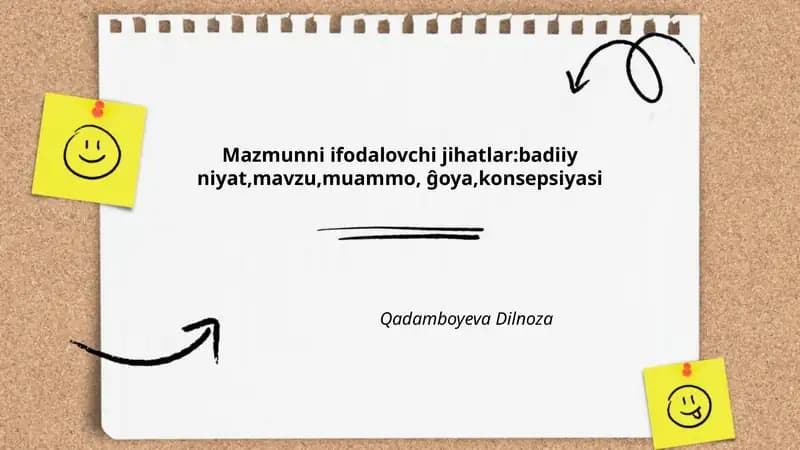 Badiiy niyatning asardagi funksiyalari va maqsadlari