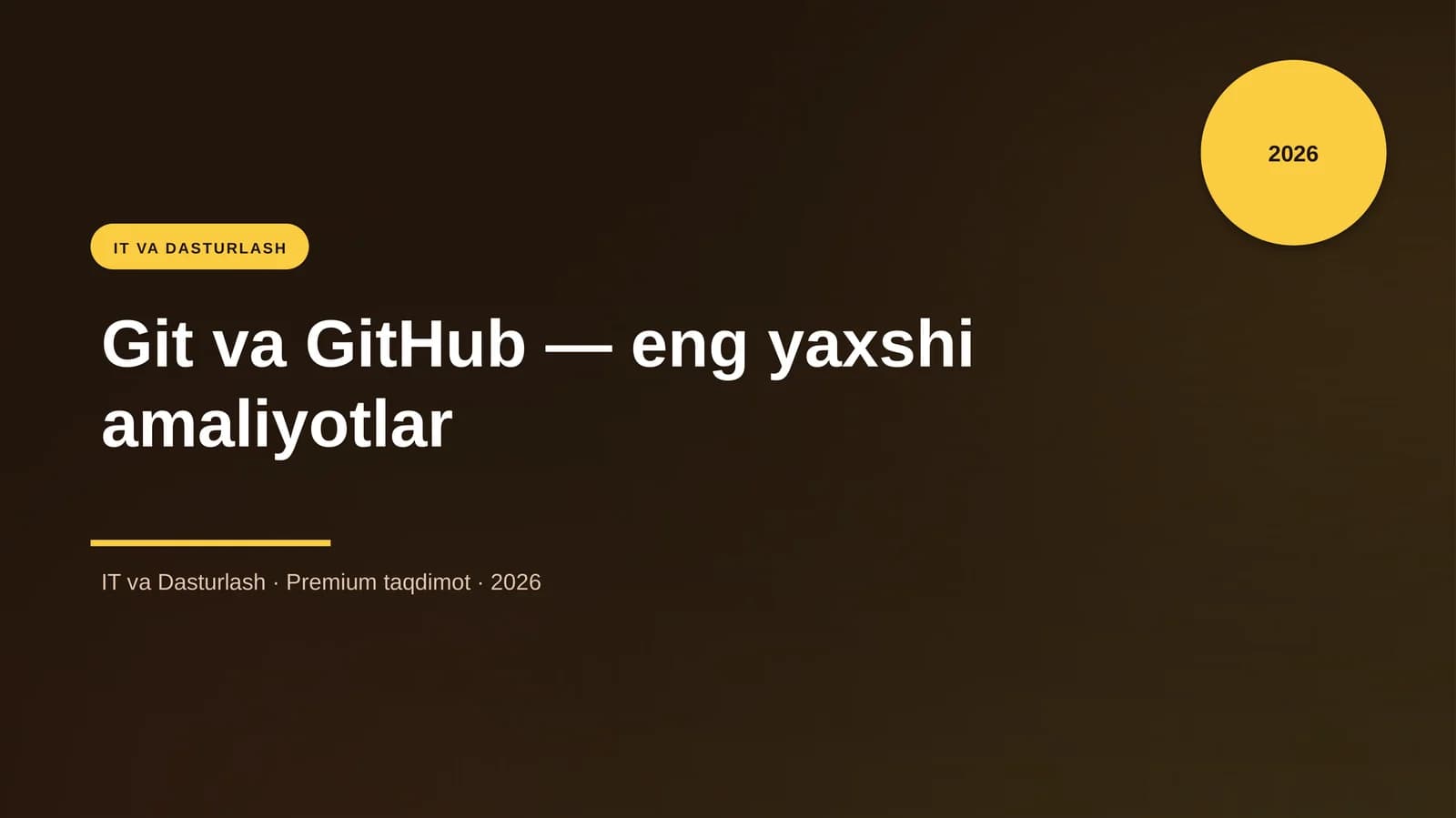 Git va GitHub — eng yaxshi amaliyotlar