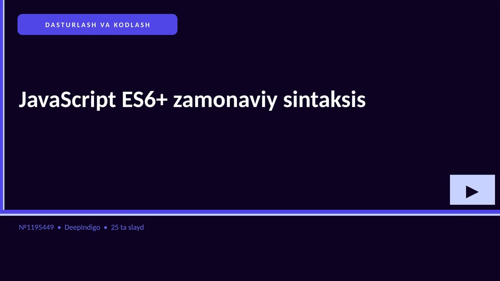 JavaScript ES6+ zamonaviy sintaksis
