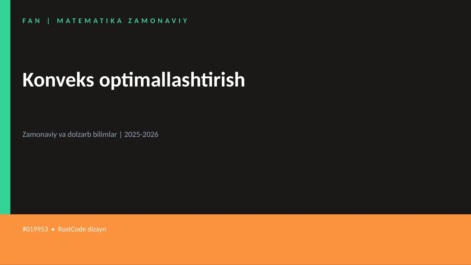 Konveks optimallashtirish