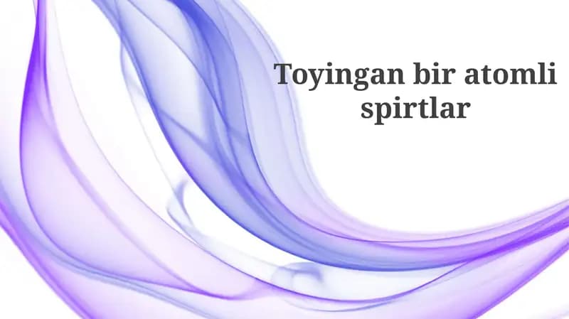 To'yingan bir atomli spirtlar