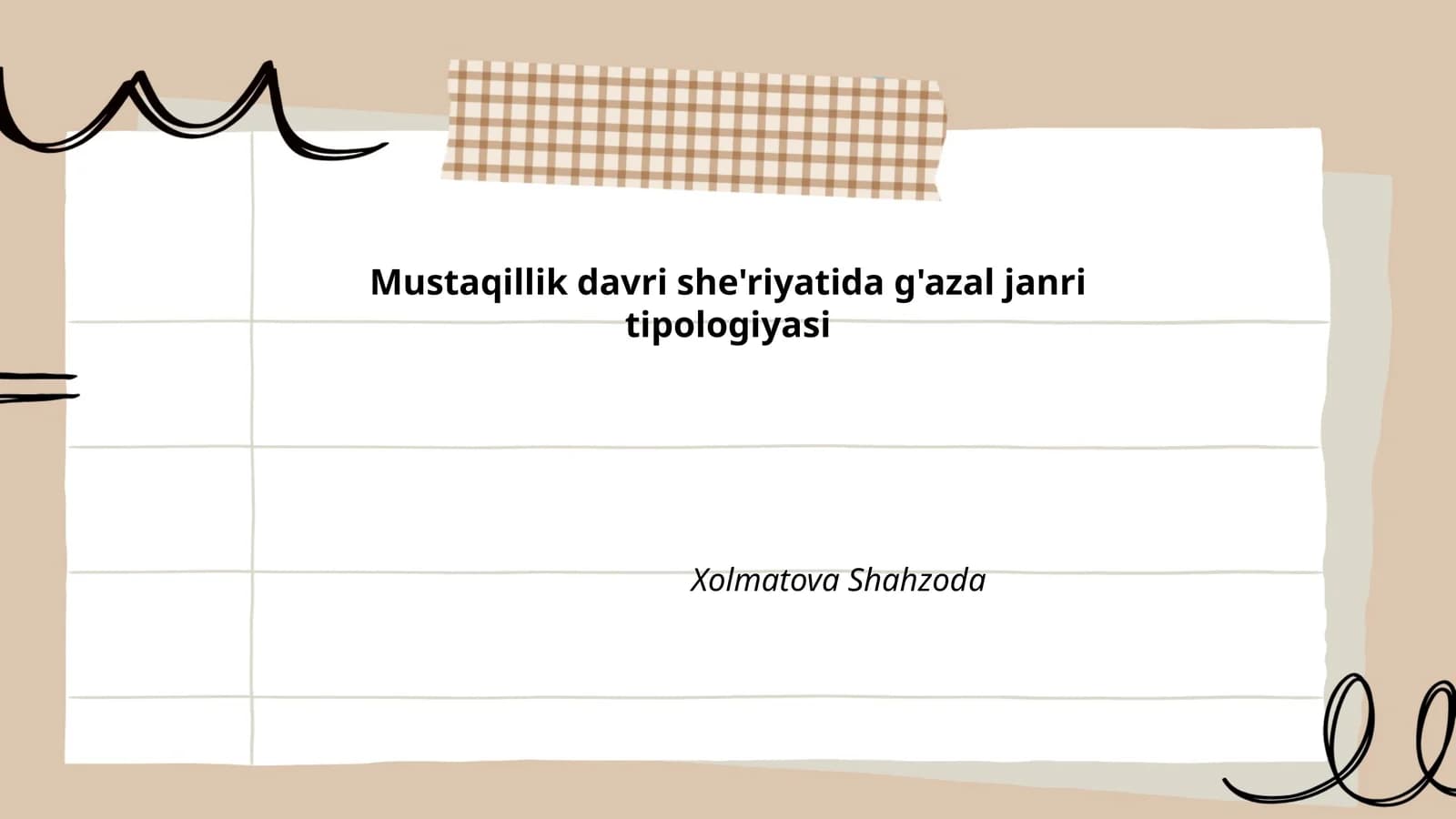 Mustaqillik davri she'riyatida g'azal janri tipologiyasi