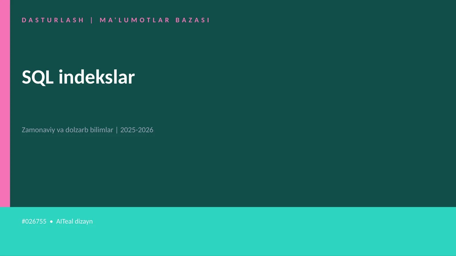 SQL indekslar