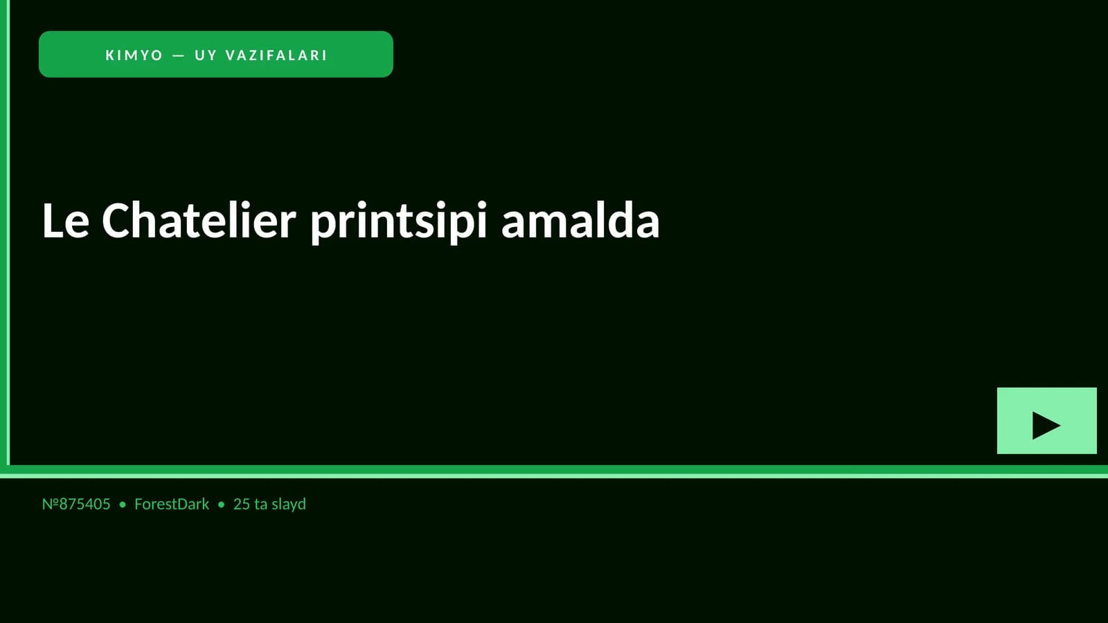 KIMYO — UY VAZIFALARI