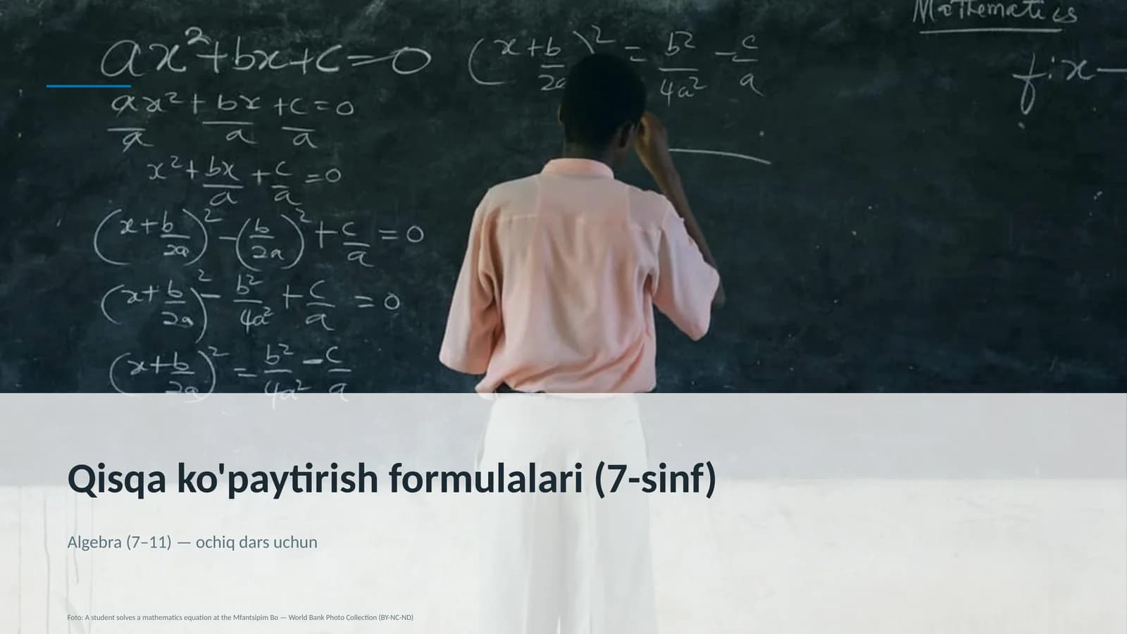 Qisqa ko'paytirish formulalari (7-sinf)